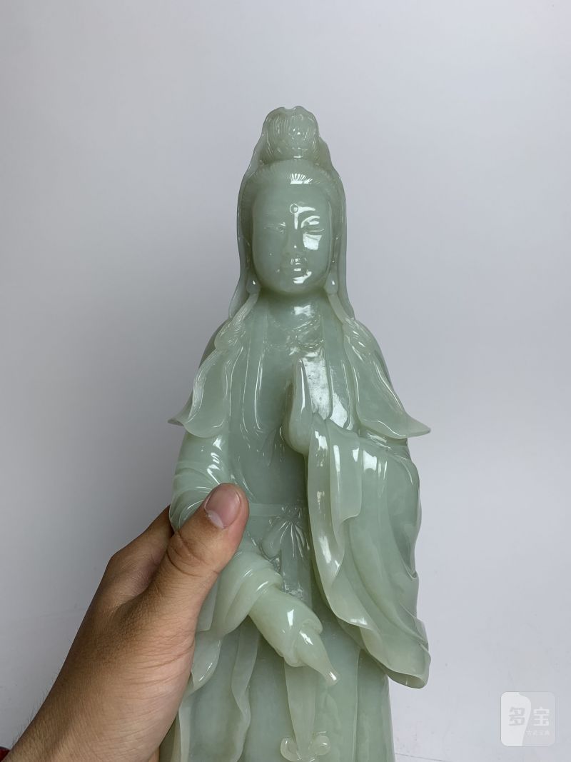 当代 白玉观音立像 - 图6